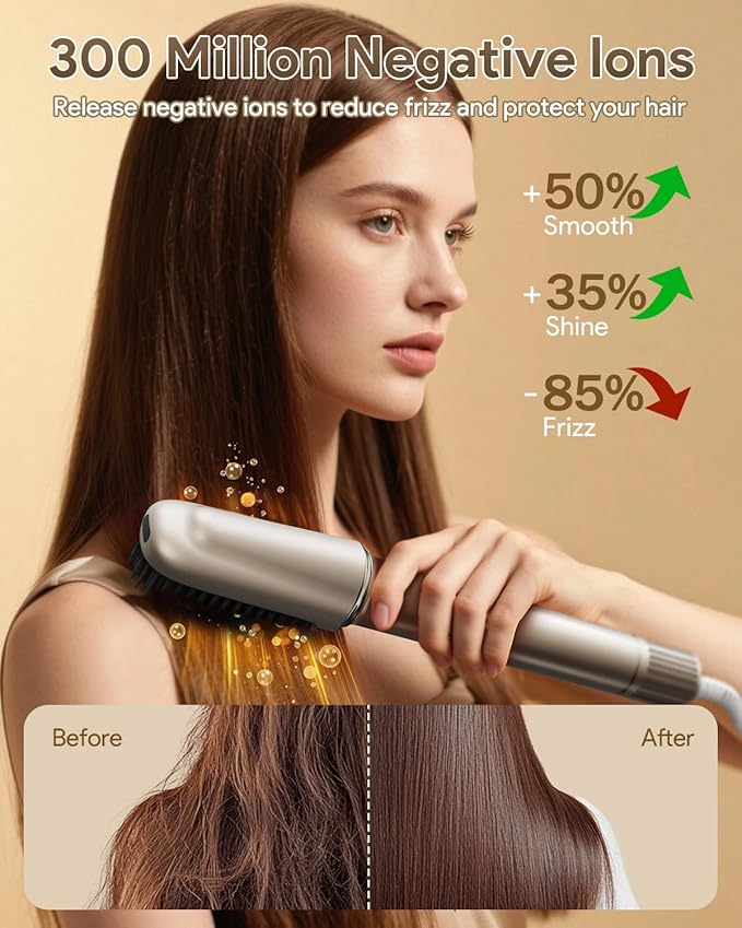 5 in 1 Hair Styler & Hair Dryer Brush, 110,000 RPM High-Speed Airwrap with Negative Ions for Frizz-Free Styling Fast Drying Curling Straightening Volumizing, Auto Wrap Hot Air Styler