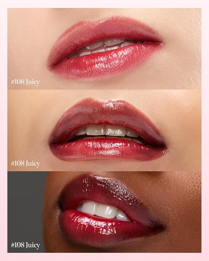 CORLAHAZE Glow Lock Jelly Tint 108 Juicy 4g, Hydrating Jelly Glow Lip Stain, High-Shine, Long-Lasting Color Moisturizing Lip Enhancer with Rosehip Oil, Collectible Lock-Shaped Design, Korean Makeup