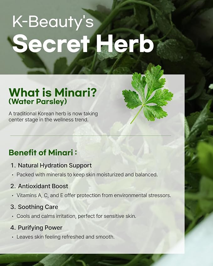 Minari Cool Soothing Cream for face – K-Beauty Hydrating & Moisturizer with Korean Water Parsley, 30ml/1.01oz