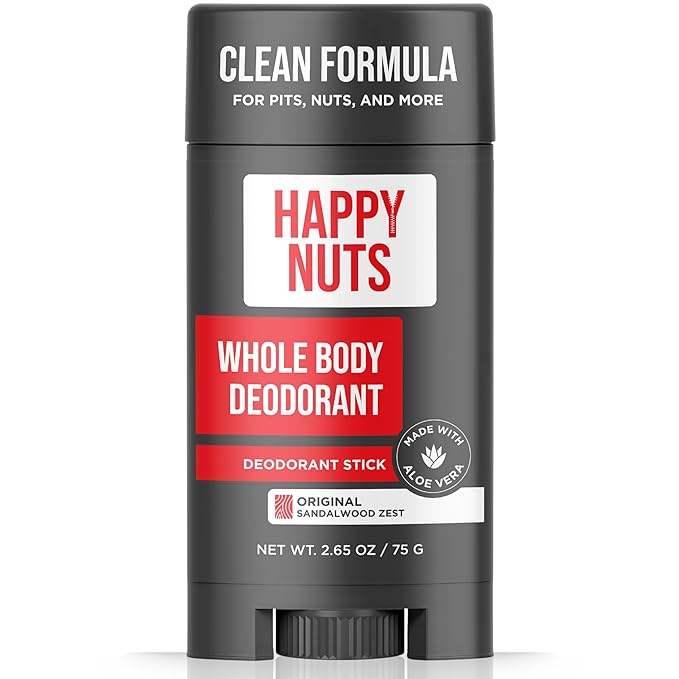 Happy Nuts Whole Body Deodorant for Men - Full Body Odor Control - Ideal for Perfect for Pits, Groin, and More - Powerful & Effective Men's Deodorant (2.65 Ounce (Pack of 1), Original)