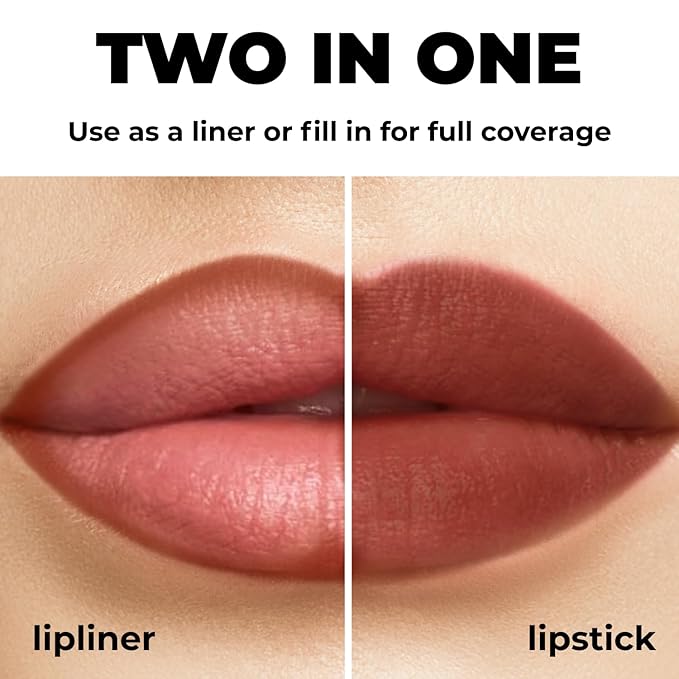 Matte Gel Lip Liner Pencil | Weightless & CreamyTexture - Sharpenable - Longwear & Waterproof - High Pigmented & Flawless Finish - Cruelty-free & Paraben-Free - 413, 1,7g/0.05oz. (Chilli)