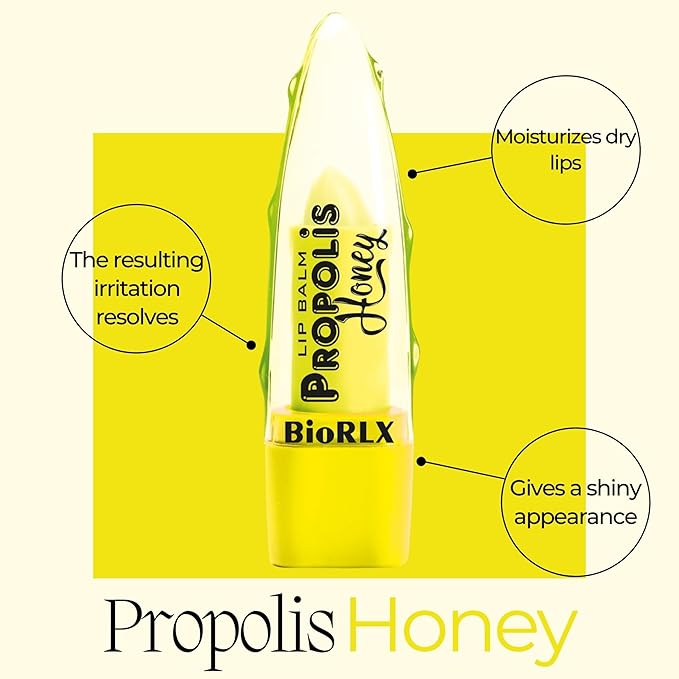BioRLX Propolis and Honey Lip Balm - Natural Color-Free Moisturizing Lip Care for Soft and Hydrated Lips (Propolis & Honey, 0.12 Ounce (Pack of 1))
