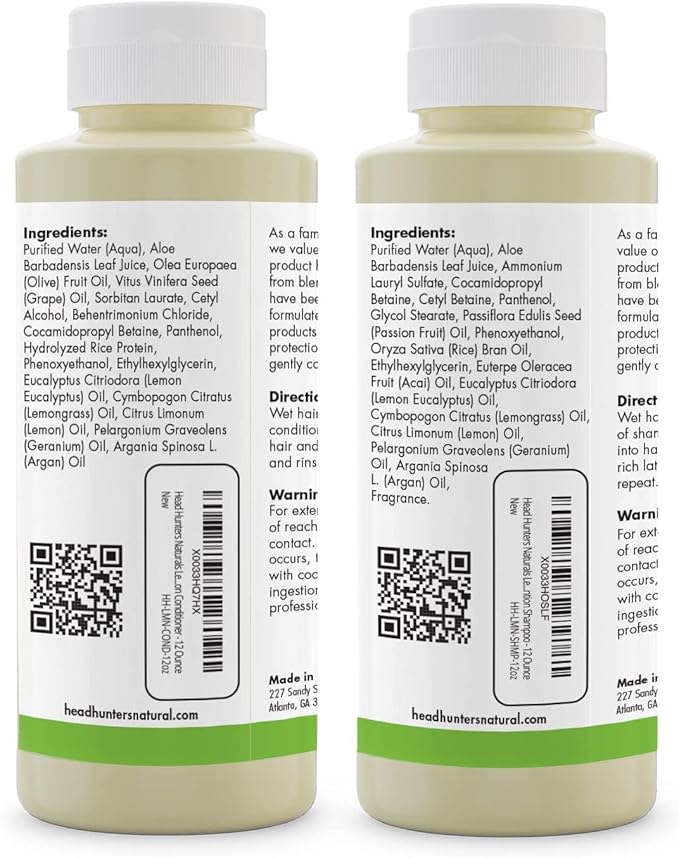 Lemon Heads Natural Lice Prevention Shampoo and Conditioner - Safe for Kids and Adults, 12 Ounce