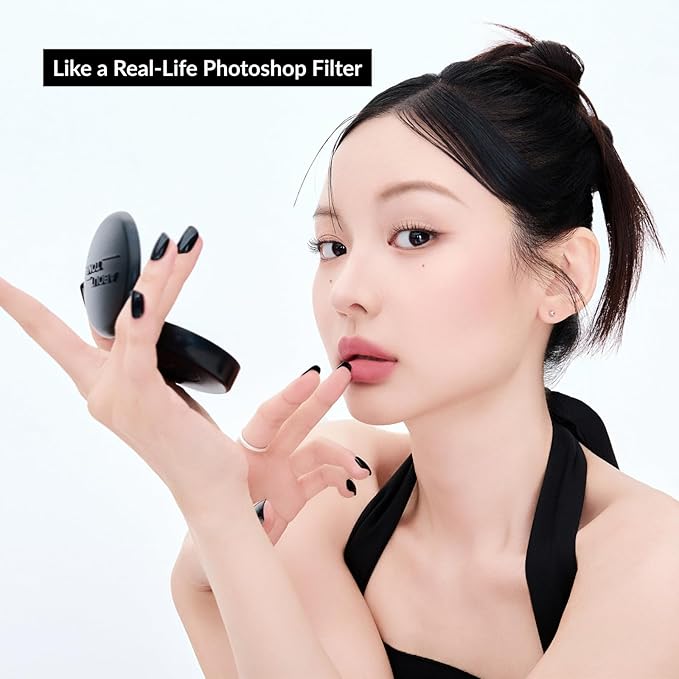 ABOUT TONE Blur Powder Pact 0.32oz - Pressed Powder Compact with Mirror and Puff Makeup Setting Finishing Blurring Natural Translucent Lightweight Face Sebum Oil Control Vegan Formula (1.5 COOL FAIR)