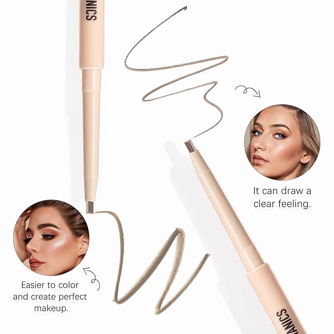 Eyebrow Pencil Makeup，With Organic Coconut Oil and The Most of Ingredients Are Natural ， Medium Brown,Waterproof Eyebrow Pencil，Dual-Sided Eyebrow Brush For It Face Makeup Cosmetics (102 Soft Brown)