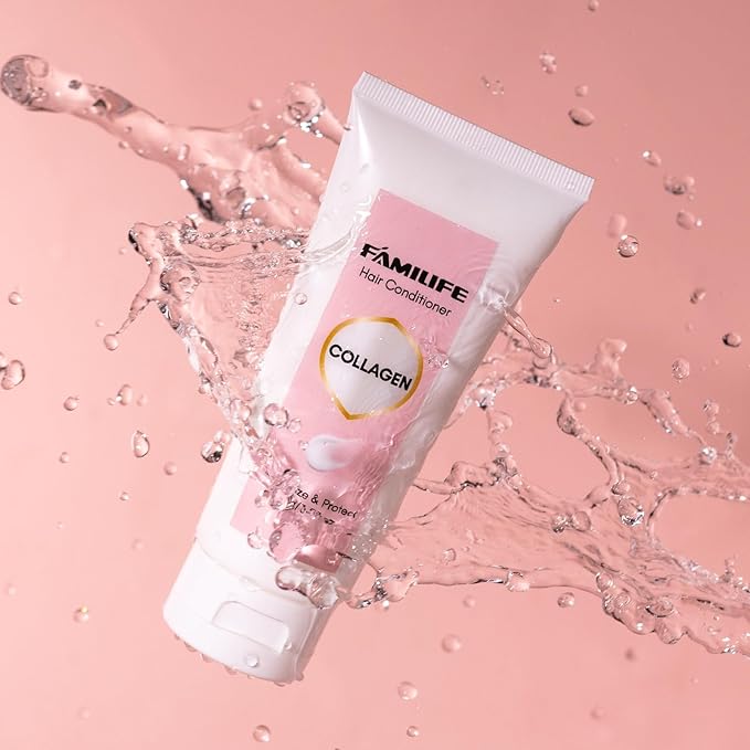 FAMILIFE Collagen Infused Deep Conditioner for Dry Damaged Hair Travel Size Hair Conditioner Restores Hydration and Shine Perfect for Travel Business Trips and Gifting