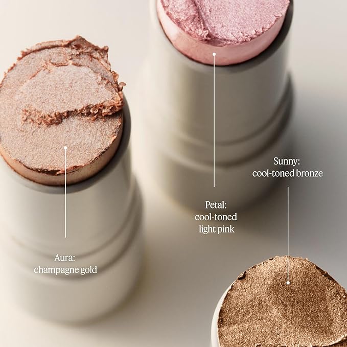 goop Beauty Glow Skin Highlighter Stick | Multi-Use Highlighter with Pearlescent Glow | Amino Acid & Micropearl Blend | Makeup and Skincare | Petal: Cool-Toned Light Pink | 0.28 oz