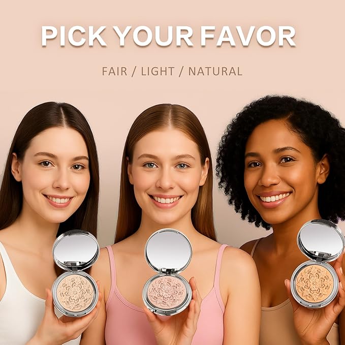 UCANBE 2-in-1 Set & Prime Pressed Setting Powder – Lightweight Foundation Coverage & Oil Control, Hydrating | Long-Lasting | Alcohol-Free | Paraben-Free | Smooth Matte Finish (Light)