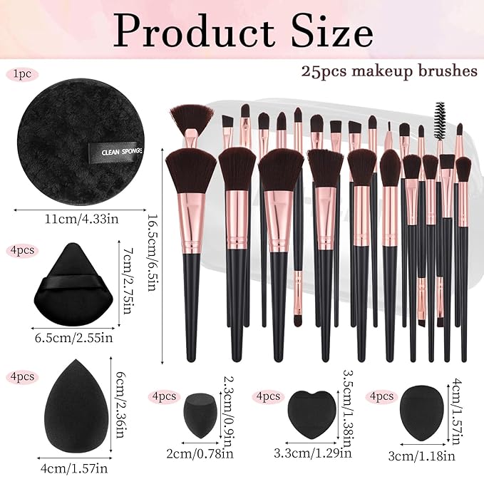 47Pcs Makeup Brush Set, Multi-functional Cosmetic Tool Professional Makeup Brushes with Cosmetic Bag for Women and Girl