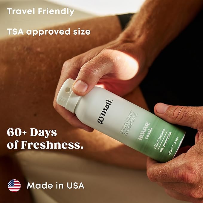 Gymati Natural Body Deodorant Spray Aluminum Free - Men & Women & Unisex - Pack of 3