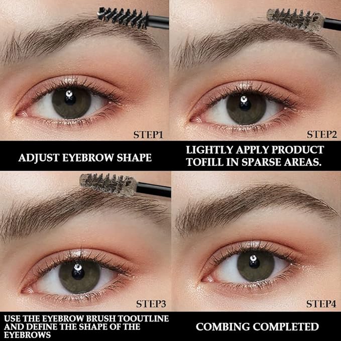 Tinted Thickening Brow Mascara,Brow Fast Sculpt,Waterproof, Transfer-proof, Brush to Fill in Eyebrows and Cover Gray Hairs - Cruelty Free - Light Medium Brown (2pcs 02 Cool Blonde)