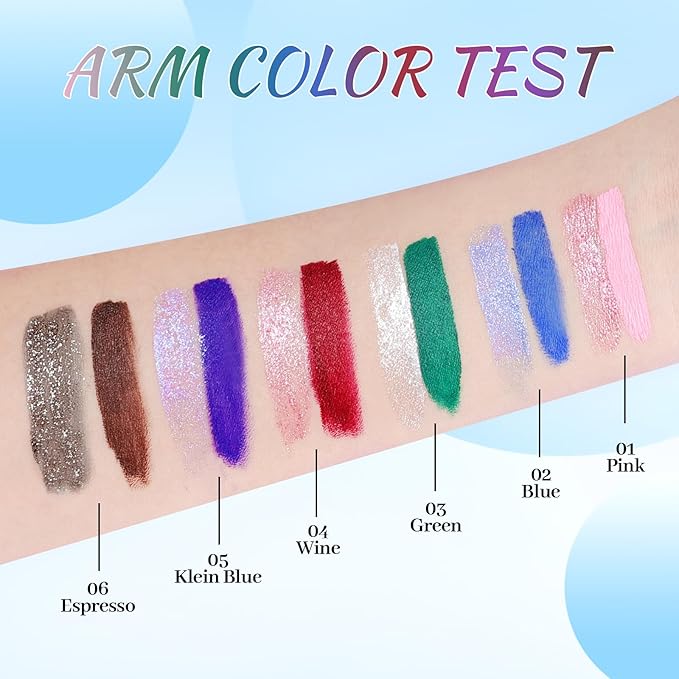 DAGEDA Pink Dual-Ended Mascara, 2 In 1 Quick-Drying Glitter & Matte Colored Mascara for Eyelashes, Smudge-proof Lengthening Voluminous Curling Eye Makeup Look 01