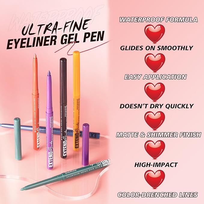 Purple Waterproof Eyeliner Pencil Retractable Cream Purple Gel Eyeliner Smudge-proof Hypoallergenic (06#)