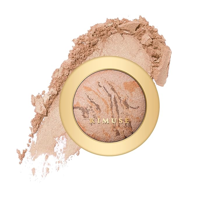 KIMUSE Baked Foundation - Brighten Color Correcting Powder Foundation for Mature Skin, Buildable Coverage, Radiant Natural Finish