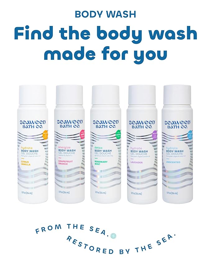 Title: Seaweed Bath Co. Detox Body Wash - Orange Cedar - Hydrating Foaming Cleanser with Refreshing Natural Ingredients - Vegan, Paraben and Sulfate Free Shower Gel for Women and Men - 12 oz