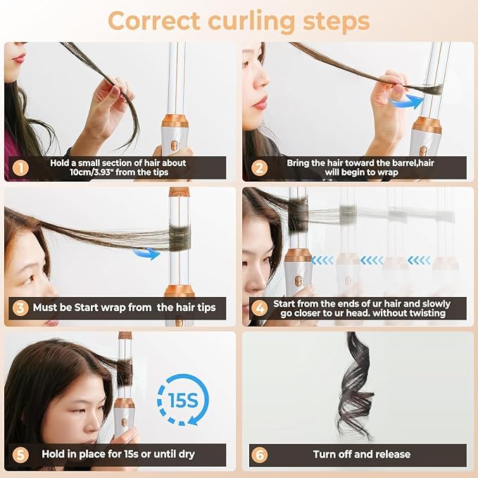 6 in 1 Hair Dryer Brush, Upgrade Detachable Blow Dryer Brush Air Styler Wrap Air Curler, Negative Ion Blow Dryer Hot Styler, Travel Hair Styling Tool for Straight/Curl/Drying/Smoothing