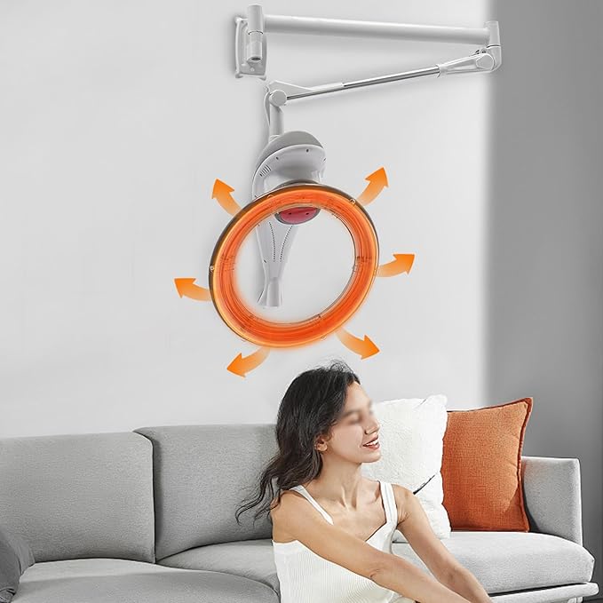 Wall Mounted Hair Dryer,Orbiting Rotating Hair Treatment Machine,Salon Hair Perming Machine with Flexible Arms,Timable Design