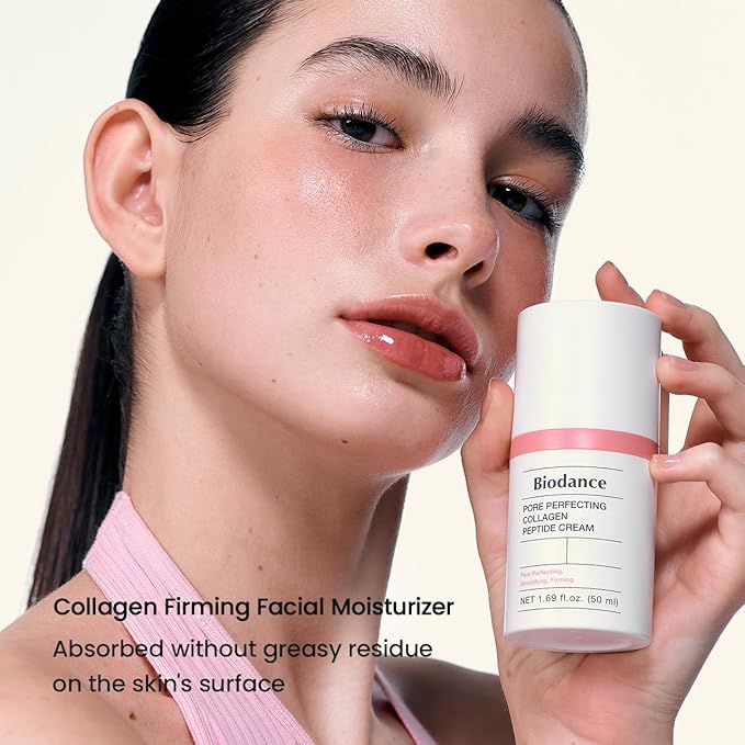 BIODANCE Collagen Plumper Duo: Pore Perfecting Collagen Peptide Serum & Facial Moisturizer, Korean Skincare Set for Plumping Glass Skin, Christmas Gift Stocking Stuffers