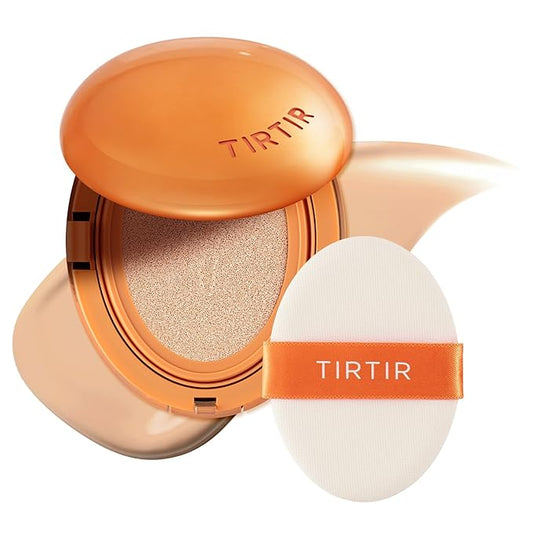 [*Mini Size*] TIRTIR Mask Fit Ai Filter Cushion Foundation | AI-Like Semi-Matte Finish - Up to 72-Hour Medium to Full Coverage Korean Make up Beauty, #22N Shell Beige, 0.15 oz