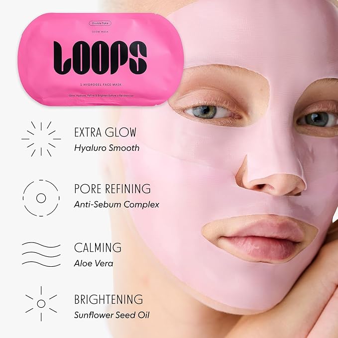 LOOPS Beauty St James Variety LOOP Set - Hydrogel Korean Face Mask for Every Skin- Four Collagen Face Masks and Eye Mask for Detoxifying, Repairing, & Rejuvenating