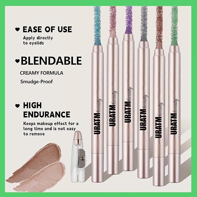 Rose Brown Eyeshadow Stick, Blendable Creamy Eye Brightener Stick, Waterproof Eyeshadow Pencil Long Lasting Crayon, Smooth Eye Shadow Highlighter Eye Liner Makeup.#B02 rose brown shimmer