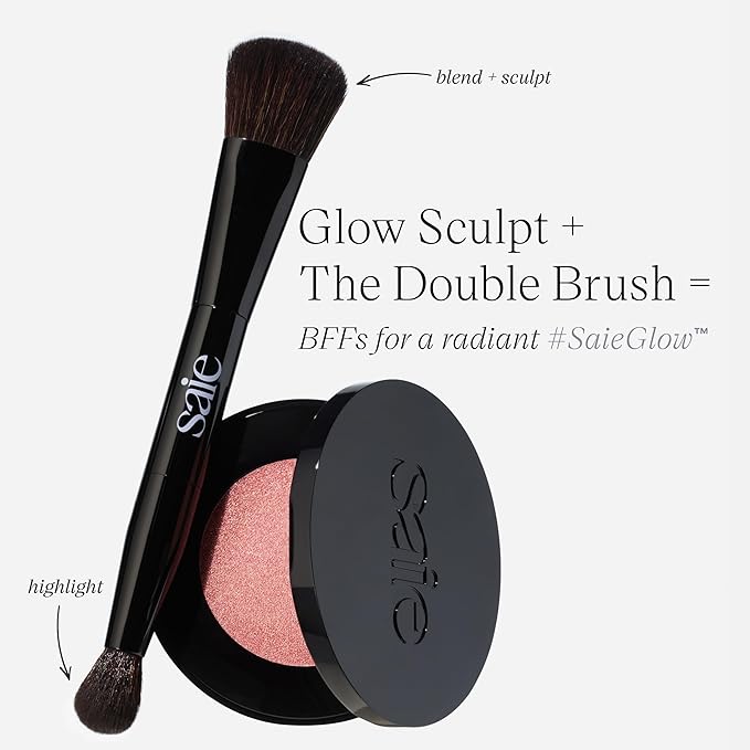 Saie Glow Sculpt Multi-Use Highlighter + Cream Blush Refill - Lightweight with Hyaluronic Acid + Micropearl for Radiant, Glowing Skin - Peachglow (.02 oz)
