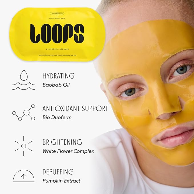 LOOPS Beauty St James Variety LOOP Set - Hydrogel Korean Face Mask for Every Skin- Four Collagen Face Masks and Eye Mask for Detoxifying, Repairing, & Rejuvenating
