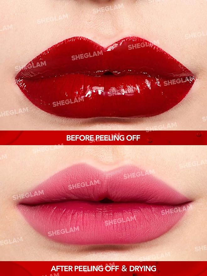 SHEGLAM Peel Talk Lip Tint Transfer-Proof, Highly Pigmented Color Peel Off Lip Stain Liner-Celeb Crush