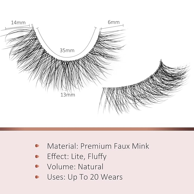 Onlyall Wispy Lashes Natural Flared False Eyelashes Fake Lashes A70