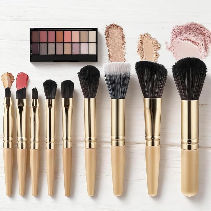 Makeup Brushes Set Gifts for Women, 9Pcs Complete Premium Synthetic Makeup Brush Set with Delicacy Storage Bag, Soft Bristles Suitable for Foundation, Concealer and Eyeshadow, Christmas Birthday Gifts