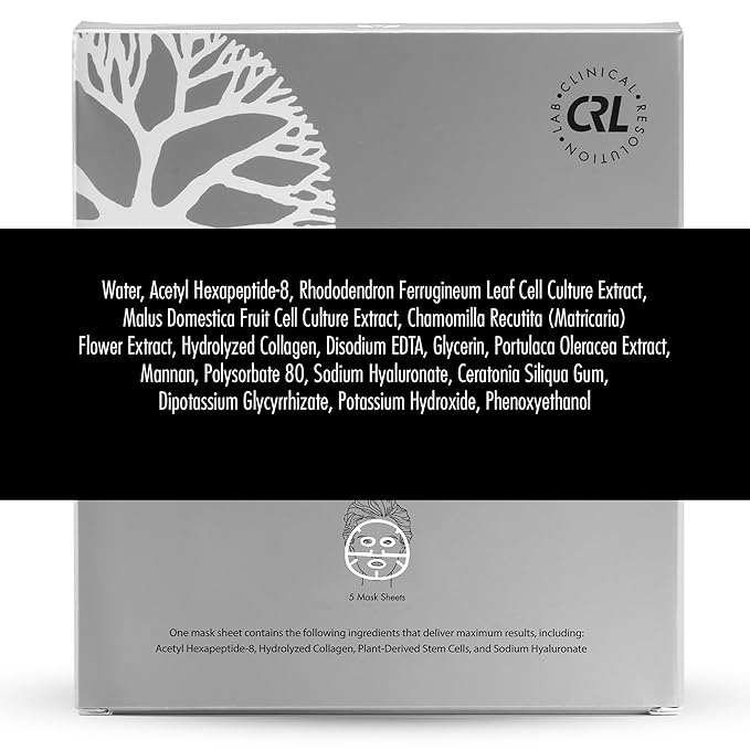 Clinical Resolution CRL Peptide Aqua Gel Mask 5 Pack Instant Hydration, Soothing & Cooling, Helps Comfort Skin After Professional Treatments, for a Refreshed, Healthy-Looking Complexion
