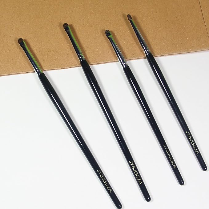 Eye Makeup Brush Set, 4 Pcs Professional Blending Eyeshadow Makeup Brushes for Concealer Eyebrows Eyeliner, Soft Hairs & Wood Handle