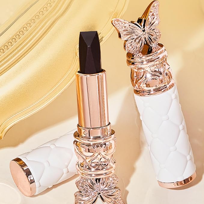 3 Colors In 1 Lipstick, Glossy Silky Feeling Lip Colors, High Pigmented, Exquisite Butterfly Appearance, Long Lasting Moisturizing One Lipstick Three Colors