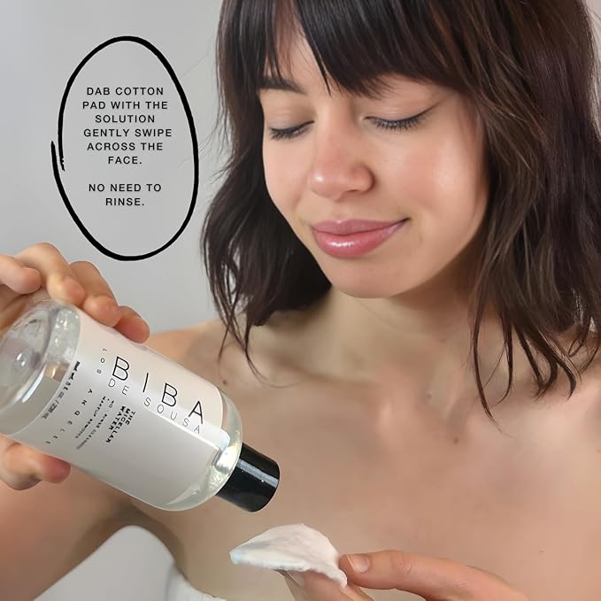 Biba De Sousa The Micellar Water, No-Rinse Cleanser & Facial Makeup Remover - Soothing Cleanser for Sensitive Skin - For All Skin Types (8oz)