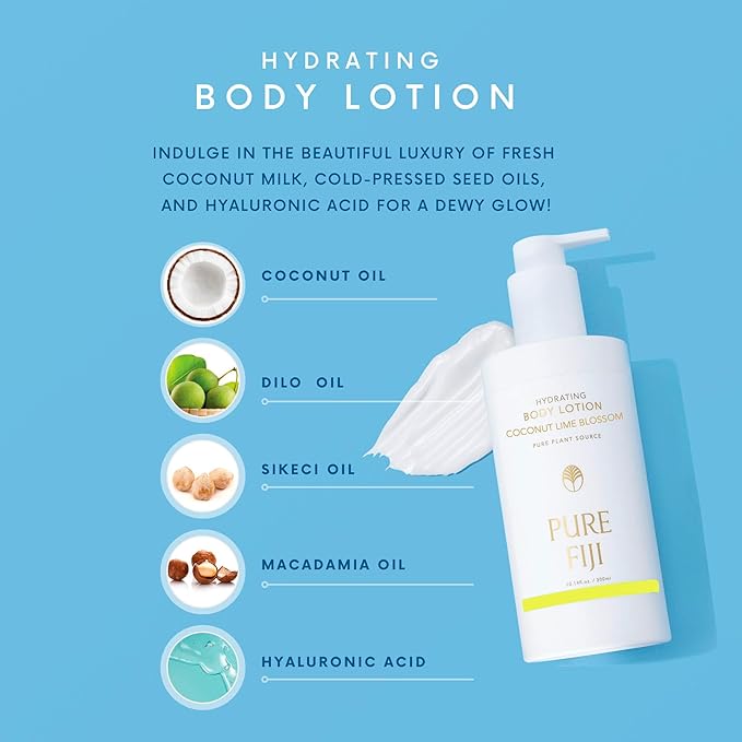 PURE FIJI Hydrating Body Lotion, Coconut Lime Blossom (10.14 Fl.Oz /300ml)