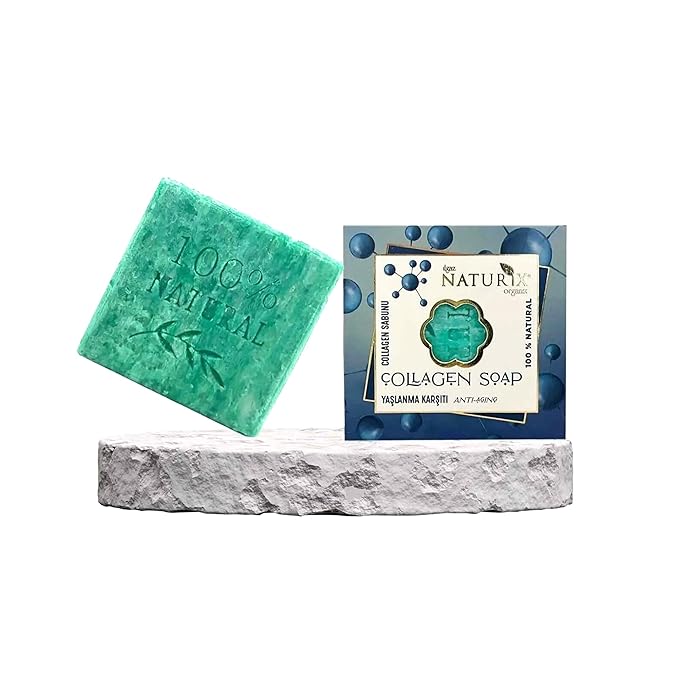 Collagen Organic Bar Soap Moisturizing Soap Made from Natural Oil | Hair Hand Face Body Bath Wash | Skin Care Cleanser Shampoo