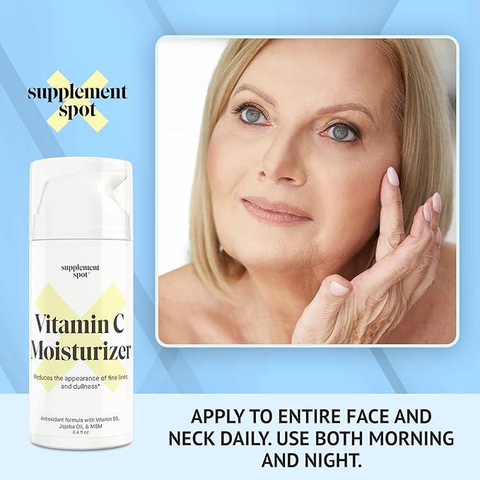 Antioxidant C Moisturizer - Revitalizing Vitamin Lotion w/Vitamin E Oil & Jojoba Oil – Vitamin Face Moisturizer For Fine Lines & Wrinkles - Suitable For All Skin Types