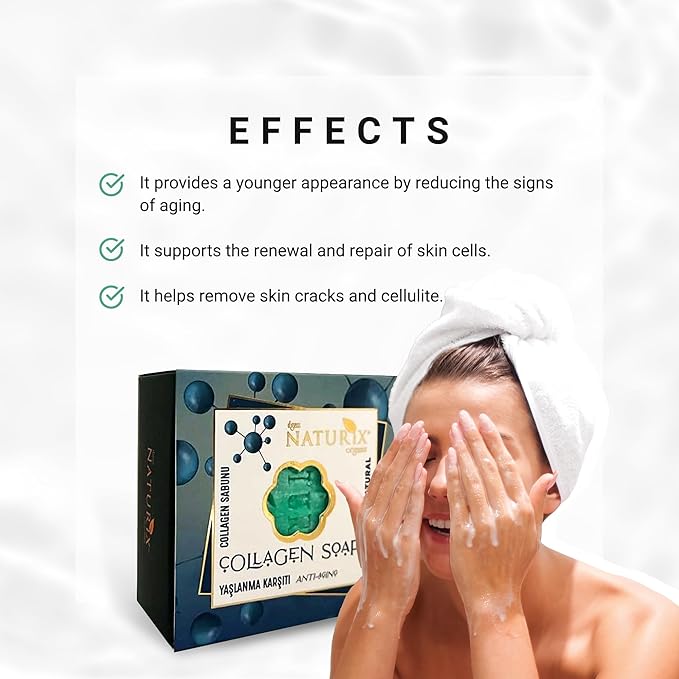 Collagen Organic Bar Soap Moisturizing Soap Made from Natural Oil | Hair Hand Face Body Bath Wash | Skin Care Cleanser Shampoo
