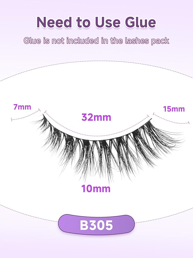 Lashes Wispy Cat Eyelashes Natural Look 15MM Cat Eye Lashes 3D Volume False Lashes with 0.1MM Thin Band C Curl Strip Lashes Pack Fake Eyelashes Wedding Lashes 7 Pair EVENTILL