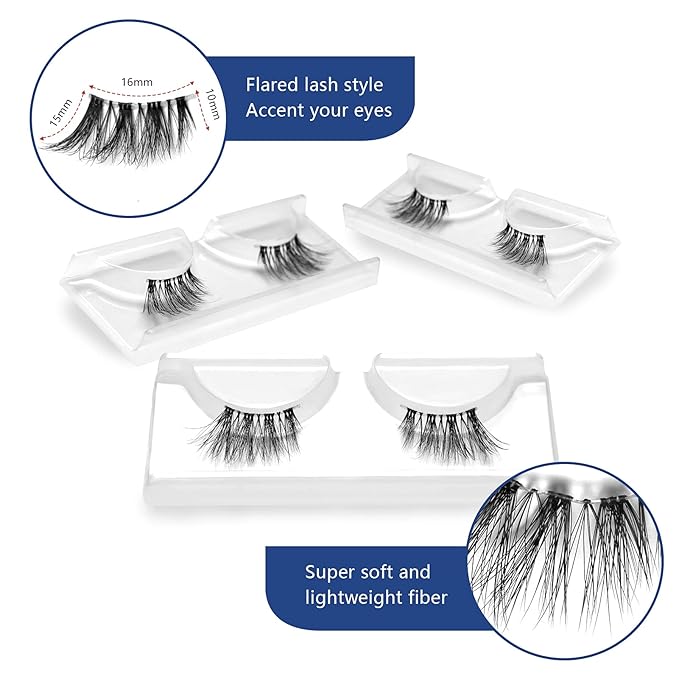 Frihappy Wispy Lashes - Natural Half Lashes 3 Pairs HF2