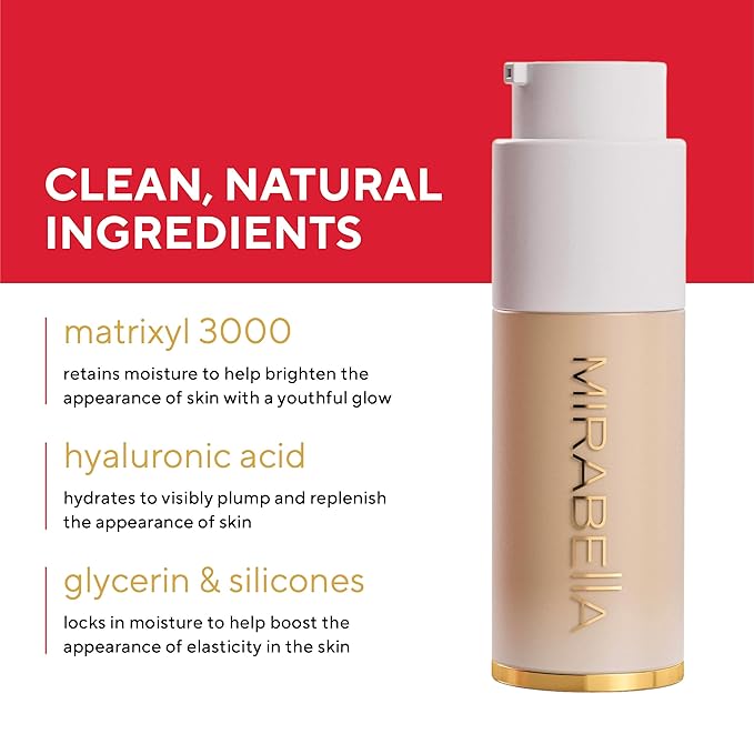 Mirabella Invincible For All HD Liquid Foundation - Anti-Aging Full Coverage Liquid Face Makeup - Moisturizing, Hydrating & Lightweight Foundation for All Skin Types (Deep D210)