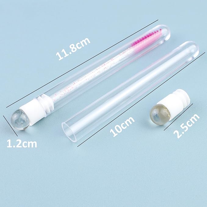 20 Sets Mascara Wands Tube Set Reusable Lash Spoolies Tube Tinsel Diamond Eyelash Brush Tubes Spoolies Lash Extension Brushes Applicators Makeup Tools (GF-MIX)