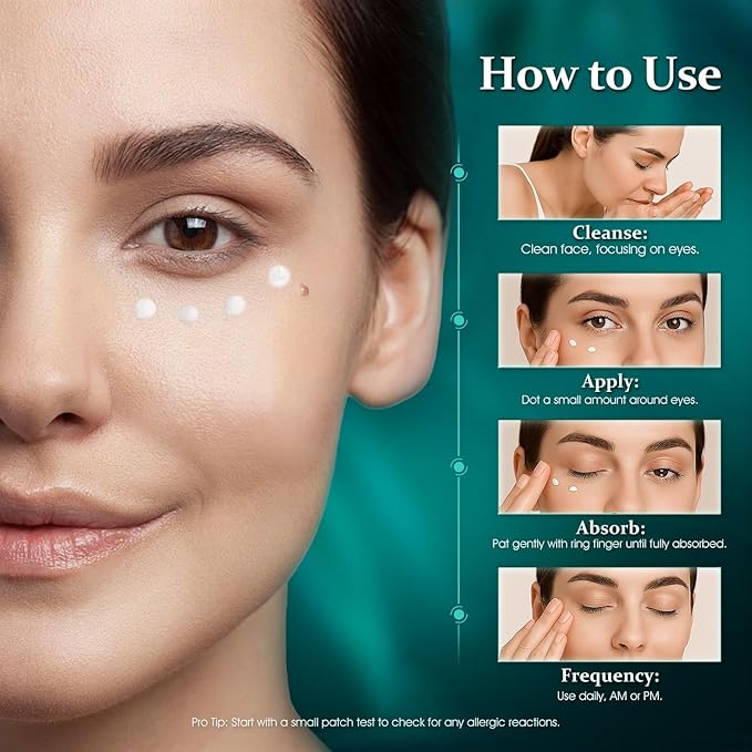 Advanced Eye Cream for Eye bags - Targeted Solution for Puffiness, Wrinkles, Dark Circles, and Firmness - Temporary Firming & Tightening Treatment - Wrinkle Filler, Natural Infusions 1 oz