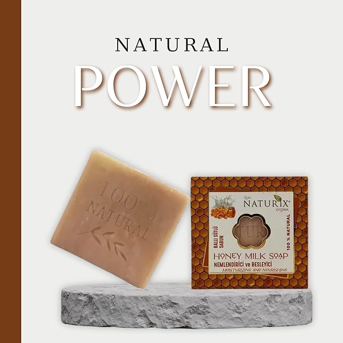 Organic Bar Soap Moisturizing Soap Made from Natural Oil | Hair Hand Face Body Bath Wash | Skin Care Cleanser Shampoo (Honey Milk)