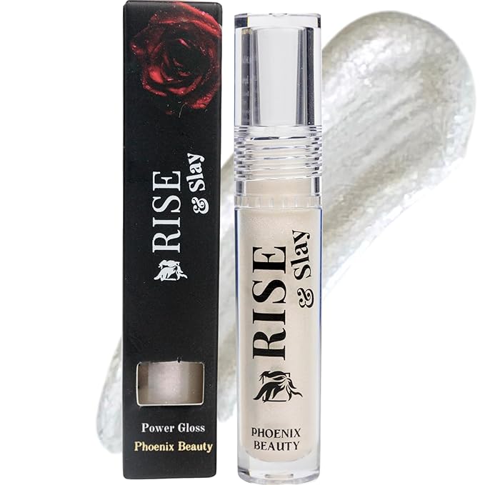 Glitter Gloss – Clear Glitter Non-Sticky Lip Gloss with Hyaluronic Acid, Jojoba & Castor Oil for Sparkle, Comfort & Lightweight Hydration (Stardust)