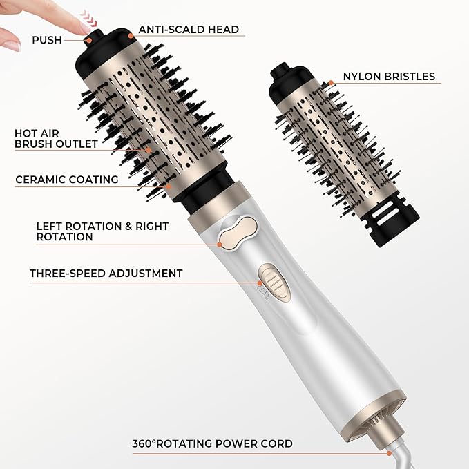 3 in 1 Rotating Hair Dryer Brush,
