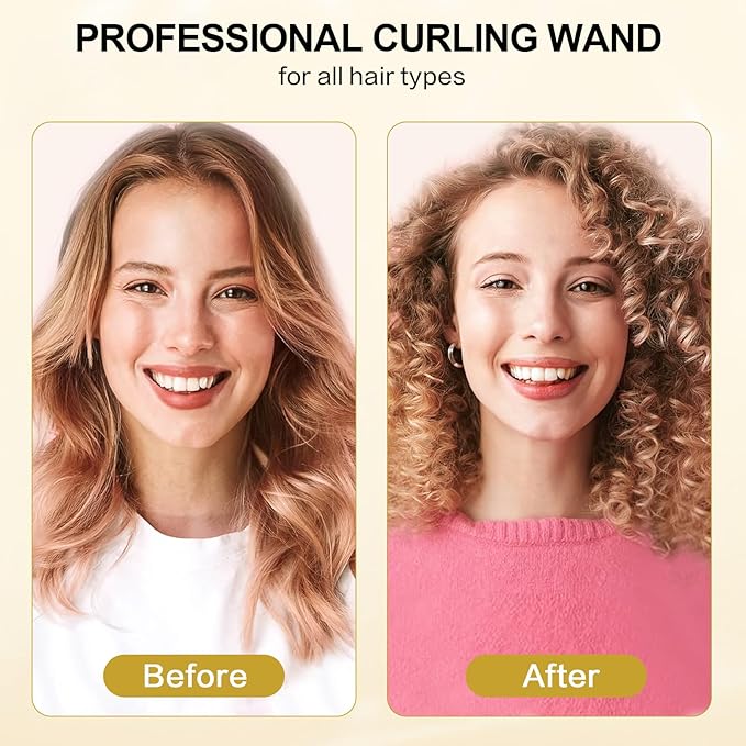 DAN Technology 3/8 Inch Tiny Curling Wand for Tight Spiral Curls, Tourmaline Ceramic Small Barrel Hair Curler with LCD Display (180°F–430°F), Fast Heating, Dual Voltage, Auto Shut-Off, Black & Gold