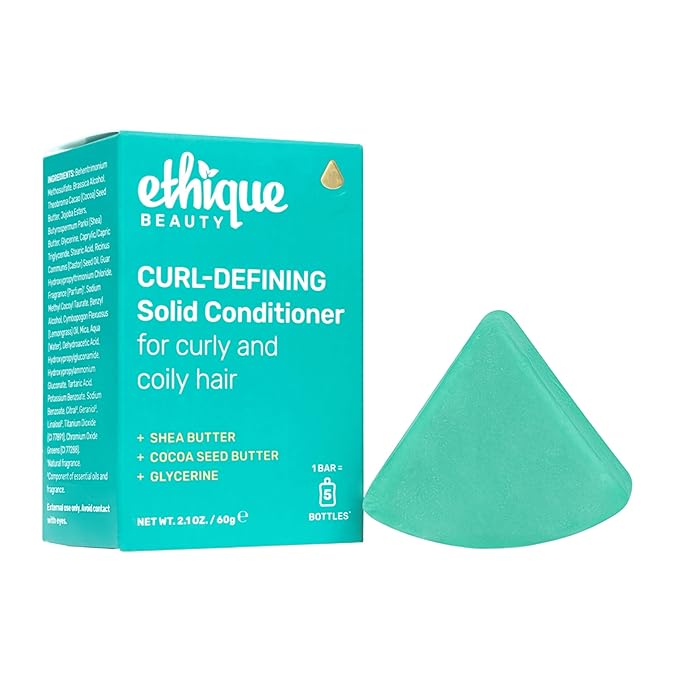 Ethique Curl-Defining Conditioner Bar with Shea Butter - Plastic-Free, Cruelty-Free, Vegan, 2.12 oz - Formerly Curliosity