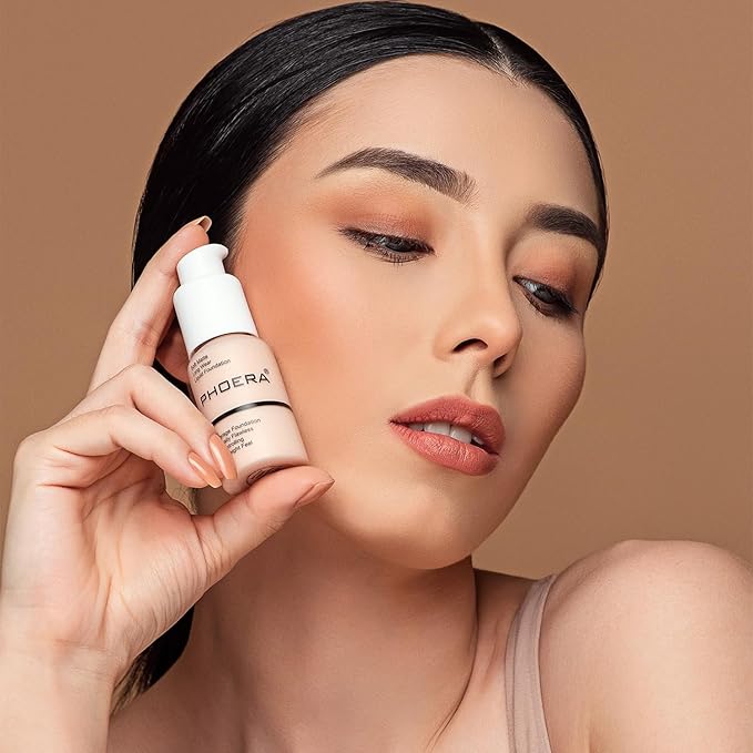 PHOERA Foundation, PHOERA Matte Liquid Foundation,PHOERA Makeup for Women, PHOERA Foundation Full Coverage Concealer, 30ml 24HR Matte Oil Control Concealer (104- Buff Beige)