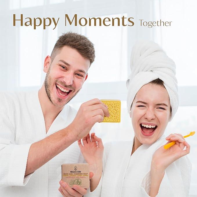 Kojic Acid and Turmeric Soap Bar for Dark Spots – Natural Brightening Bar with Coconut & Olive Oil, Lemon, Shea Butter, Vitamin C&E – Cleansing Moisturizing Bath Soap (2Pack) + Loofah Bath Sponge